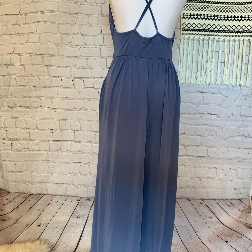 Periwinkle Blue Urban Outfitters Strappy Lowcut Jumpsuit - Picture 14 of 16